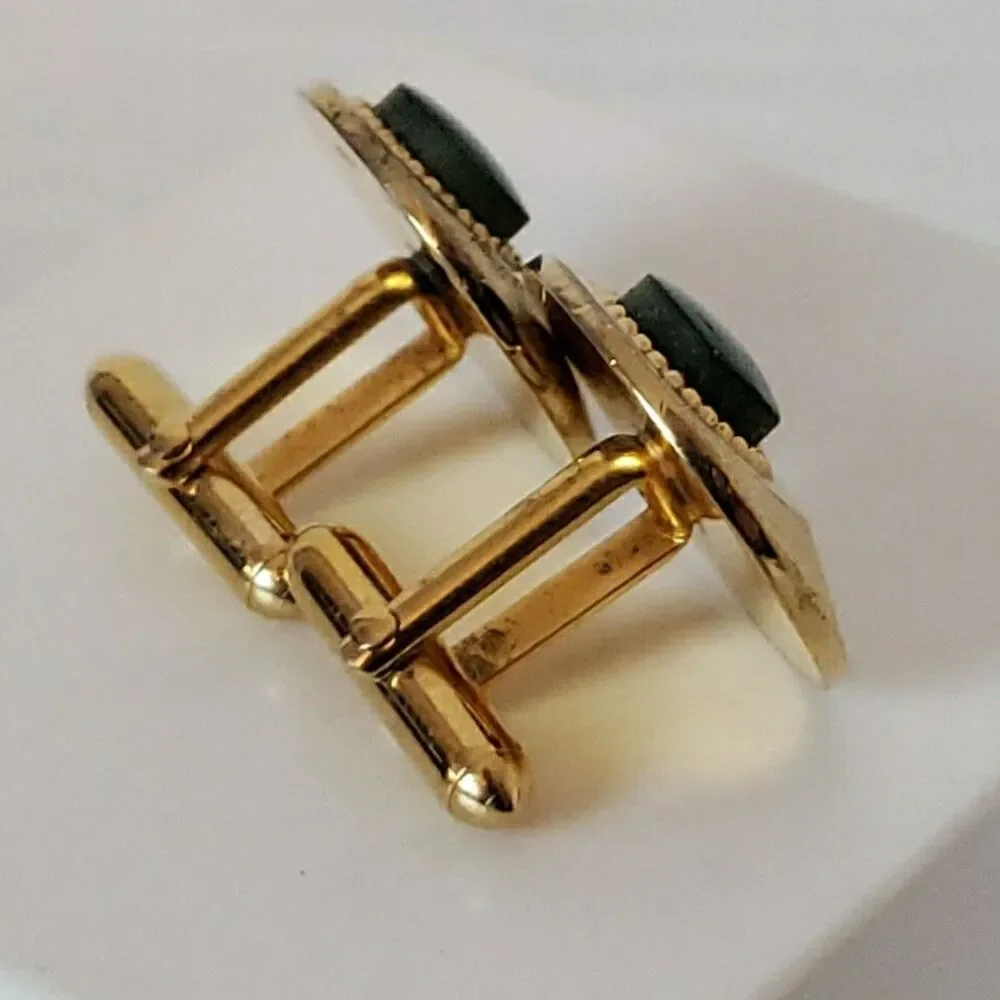 Vintage Swank Cufflinks Tie Clips Pins Silver Gold Tone Tigers Eye Jade Mens